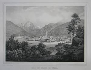 Seller image for Zell am Ziller, in Tyrol. Lithographie v. J. Woelfjle (d.i. Johann Wlfle, auch Wlffle, geb. 1807 in Endersbach, gest. 1893 in Faurndau), um 1845, 23,5 x 33 cm for sale by Antiquariat Johannes Mller