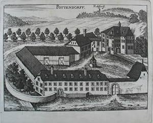 Bild des Verkufers fr Pottendorff. Kupferstich aus G. M. Vischer "Topographia Austriae Superioris Modernae" 1674, 14,5 x 20 cm zum Verkauf von Antiquariat Johannes Mller