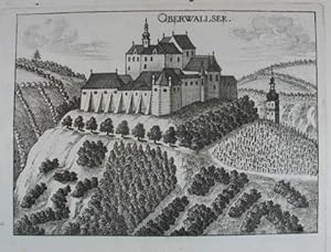 Bild des Verkufers fr Oberwallsee. Kupferstich aus G. M. Vischer "Topographia Austriae Superioris Modernae" 1674, 14,5 x 20 cm zum Verkauf von Antiquariat Johannes Mller