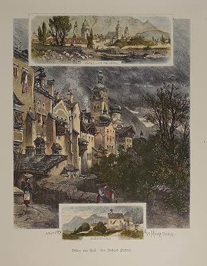 Seller image for Bilder aus Hall. Kolorierter Holzstich n. Richard Pttner aus Hrmann "Wanderungen durch Tirol und Vorarlberg" um 1880, 23,5 x 18,5 cm for sale by Antiquariat Johannes Mller