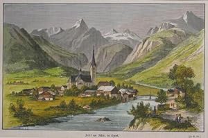 Zell am Ziller, in Tyrol (Zillertal). Kolorierter Holzstich 1867, 14,5 x 23 cm