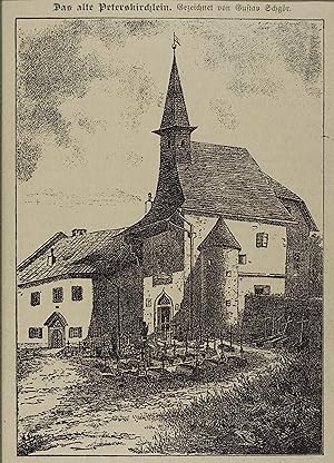 Das alte Peterskirchlein. Holzstich aus Wimmer 1883, 15 x 10,5 cm