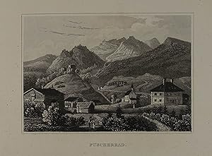 Bild des Verkufers fr Fuscherbad. Stahlstich aus "Album vom Salzburger Alpenlande" um 1850, 6,5 x 9,5 cm zum Verkauf von Antiquariat Johannes Mller