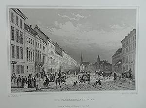 Die Jaegerzeile in Wien. Stahlstich v. L. Hoffmeister aus Schmidl "Wien und seine nächsten Umgebu...