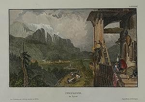 Seller image for Inspruck in Tyrol. Kolorierter Stahlstich aus "Meyer`s Universum" Hildburghausen 1836. 9 x 15 cm for sale by Antiquariat Johannes Mller