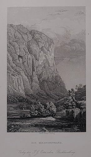 Seller image for Die Martinswand. Stahlstich aus A. Lewald "Tirol vom Gletscher zum Orteles und vom Gardasee zum Bodensee" Mnchen 1838, 13,5 x 8,5 cm for sale by Antiquariat Johannes Mller