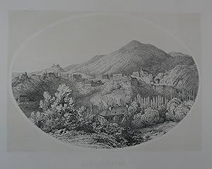 Bild des Verkufers fr Gleichenberg. Tonlithographie aus Reichert "Einst und jetzt" Graz 1863-66, 13 x 18 cm zum Verkauf von Antiquariat Johannes Mller