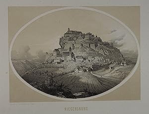 Bild des Verkufers fr Riegersburg. Tonlithographie aus Reichert "Einst und jetzt" Graz 1863-66, 13,5 x 18,5 cm zum Verkauf von Antiquariat Johannes Mller