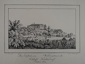 Das Gräflich von Wildenstein'sche Schloss Kahlsdorf. Grätzer Kreis. Lithographie v. Folwarczni n....