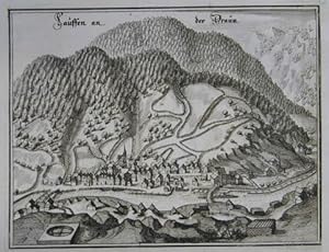 Bild des Verkufers fr Lauffen an der Draun. Kupferstich aus M. Merian "Topographia Provinciarum Austriacarum" Frankfurt 1649 ff., 14 x 18 cm zum Verkauf von Antiquariat Johannes Mller