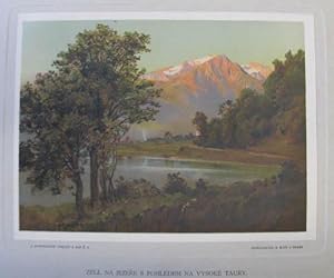 Zell am See mit den Tauern. Chromolithographie aus Jan Novopacky "Alpine Kunstblätter" Prag, B. K...