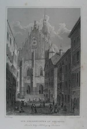Die Pfarrkirche in Schwatz. Stahlstich v. Richter n. Lange aus Schimmer "Das Kaiserthum Oesterrei...