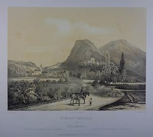 Schloss Neuhaus bei Salzburg. Tonlithographie v. Sandmann n. Thomas Ender aus "Erinnerungen an Oe...