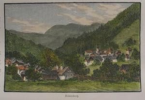 Bild des Verkufers fr Hohenberg. Kolorierter Holzstich 1883, 8 x 12 cm zum Verkauf von Antiquariat Johannes Mller