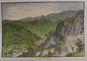 Klausen bei Mödling. Kolorierter Holzstich 1883, 8 x 12 cm