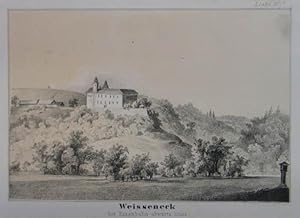 Weisseneck der Eisenbahn abwärts links. Tonlithographie aus Kuwasseg "Sammlung von Ansichten läng...