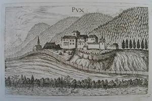 Bild des Verkufers fr Pux. Kupferstich aus G. M. Vischer "Topographia Ducatus Stiriae" 1681ff., 13 x 21,5 cm zum Verkauf von Antiquariat Johannes Mller