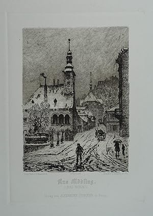 Aus Mödling. (Bei Wien). Radierung v. B. Mannfeld. Druck O. Felsinger. Berlin A. Duncker um 1880,...