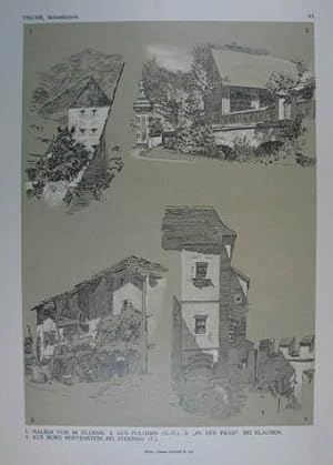 Bild des Verkufers fr Lithographie v. E. Thumb aus "Reiseskizzen aus Nieder-sterreich Ober-sterreich und Tirol" Wien Schroll 1908, 25,5 x 18,5 cm zum Verkauf von Antiquariat Johannes Mller