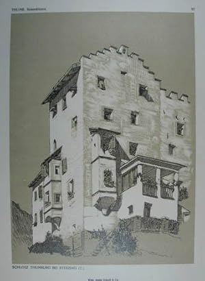 Bild des Verkufers fr Schlosz Thumburg bei Sterzing (T.), Lithographie v. E. Thumb aus "Reiseskizzen aus Nieder-sterreich Ober-sterreich und Tirol" Wien Schroll 1908, 25,5 x 18,5 cm zum Verkauf von Antiquariat Johannes Mller