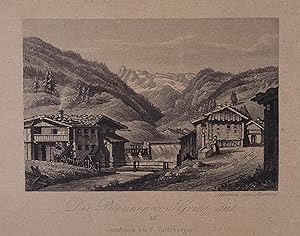 Seller image for Der Brenner von Gries aus. Aquatinta v. Martens aus F. Unterberger " Ansichten von Tirol" Innsbruck um 1840, 7 x 10,5 cm for sale by Antiquariat Johannes Mller