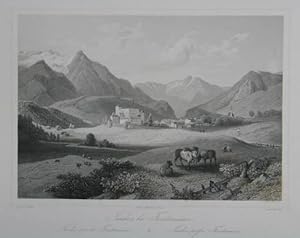 Seller image for Nauders bei Finstermnz. Stahlstich v. W. Lang aus F. Wrthle "Malerische Ansichten von Sd und Nord Tirol" Salzburg, G. Baldi 1852, 14,5 x 21 cm for sale by Antiquariat Johannes Mller