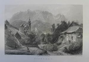 Bild des Verkufers fr Eisenerz. Stahlstich v. R. Young n. Fr. Barbarini aus Weidmann "Panorama der sterr. Monarchie" Pest 1839/40, 10 x 15,5 cm zum Verkauf von Antiquariat Johannes Mller