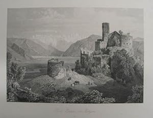 Seller image for Hoch Eppan bei Botzen. Stahlstich aus J. F. Lentner "Album von Sd- und Nord-Tirol" Salzburg, G. Baldi 1853, 11 x 16 cm for sale by Antiquariat Johannes Mller