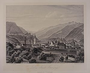 Bild des Verkufers fr Die Stadt Sterzing. Aquatinta v. Martens n. Schweighofer aus F. Unterberger "Ansichten von Tirol" Innsbruck um 1840, 14,5 x 19,5 cm zum Verkauf von Antiquariat Johannes Mller