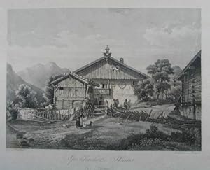 Speckbacher's Haus in Rinn. Aquatinta v. Martens aus F. Unterberger "Ansichten von Tirol" Innsbru...