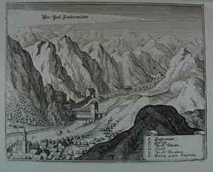 Seller image for Der Pass Finstermntz. Kupferstich aus M. Merian "Topographia Provinciarum Austriacarum" Frankfurt 1649 ff., 13,5 x 17,5 cm for sale by Antiquariat Johannes Mller