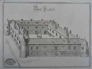 Seller image for Schloss Pragthall. Kupferstich aus M. Merian "Topographia Provinciarum Austriacarum" Frankfurt 1649 ff., 12 x 16 cm for sale by Antiquariat Johannes Mller