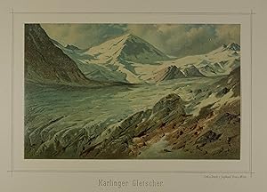 Karlinger Gletscher. Chromolithographie aus Gerasch "Die österreichische Gebirgswelt" Graz 1887-9...