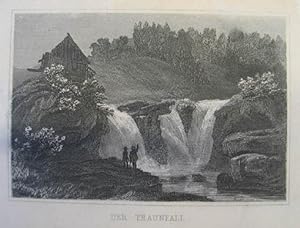 Der Traunfall. Stahlstich aus "Album vom Salzburger Alpenlande" Salzburg um 1850, 6,5 x 9,5 cm