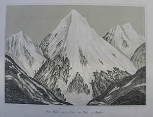 Seller image for Die Knigsspitze im Suldenthale. Getnte Lithographie n. Muesman aus Amthor "Der Alpenfreund" Gera 1873, 12 x 17 cm for sale by Antiquariat Johannes Mller