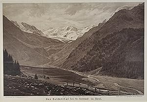 Seller image for Das Suldenthal bei St. Gertrud in Tirol. Getnte Lithographie v. C. Bollmann aus Amthor "Der Alpenfreund" Gera 1877, 25,5 x 39 cm for sale by Antiquariat Johannes Mller