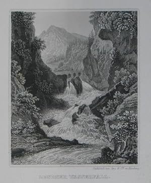 Lendner Wasserfall. Stahlstich v. Serz aus "Album vom Salzburger Alpenlande" Salzburg, J. Schön u...