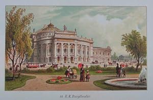Seller image for K. K. Burgtheater. Chromolithographie aus Varoni / Petrovits "Fnfzig Ansichten von Wien und Umgebung" Wien 1894, 9 x 15 cm for sale by Antiquariat Johannes Mller