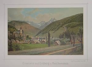 Imagen del vendedor de Eisenerz m. d. Erzberg u. Reichenstein. Chromolithographie aus Gerasch "Die sterreichische Gebirgswelt" Graz, Leykam 1887-94, 9,5 x 15,5 cm a la venta por Antiquariat Johannes Mller