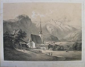 Abtenau. Tonlithographie v. u. n. L. Libay, (Wien), J. Rauh um 1850, 23,5 x 32 cm