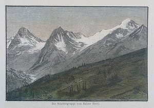 Seller image for Die Schobergruppe vom Kalser Thrl. Kolorierter Holzstich 1886, 8 x 12 cm for sale by Antiquariat Johannes Mller