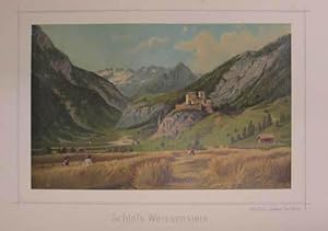 Seller image for Schloss Weissenstein. Chromolithographie aus Gerasch "Die sterreichische Gebirgswelt" Graz 1887-94, 9,5 x 15,5 cm for sale by Antiquariat Johannes Mller