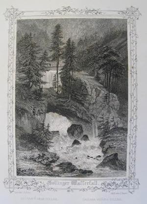 Gollinger Wasserfall. Stahlstich v. J. Poppel n. M. Kurz aus "Salzburg und seine Umgebungen" Münc...