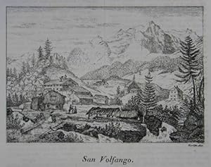 Bild des Verkufers fr San Volfango. Orig. Holzschnitt v. Rolta (?) aus Cosmorama pittorico 1839, 11,5 x 16,5 cm zum Verkauf von Antiquariat Johannes Mller