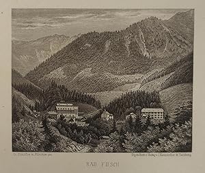 Bild des Verkufers fr Bad Fusch. Stahlstich v. Ch. Steinicken, Salzburg I. Kasseroller um 1860, 8,5 x 11 cm zum Verkauf von Antiquariat Johannes Mller