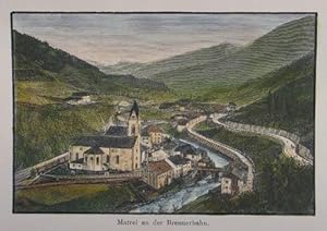 Seller image for Matrei an der Brennerbahn. Kolorierter Holzstich 1887, 8 x 12 cm for sale by Antiquariat Johannes Mller