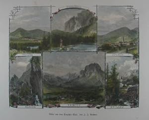 Bilder aus dem Tragößer Thal. Kolorierter Holzstich n. J. J. Kirchner, Stuttgart Kröner um 1880, ...