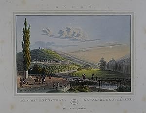 Baden. Das Helenen-Thal - La Vallée de St. Hélene. Altkolorierter Kupferstich aus Tranquillo Moll...