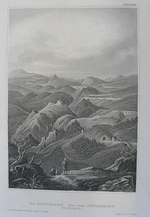 Imagen del vendedor de Die Eisenbahn ber den Semmering (Oesterreich). Stahlstich aus "Meyer`s Universum" Hildburghausen 1833 ff. 15,5 x 11 cm a la venta por Antiquariat Johannes Mller