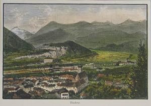 Seller image for Bludenz. Kolorierter Holzstich um 1885, 8 x 12 cm for sale by Antiquariat Johannes Mller